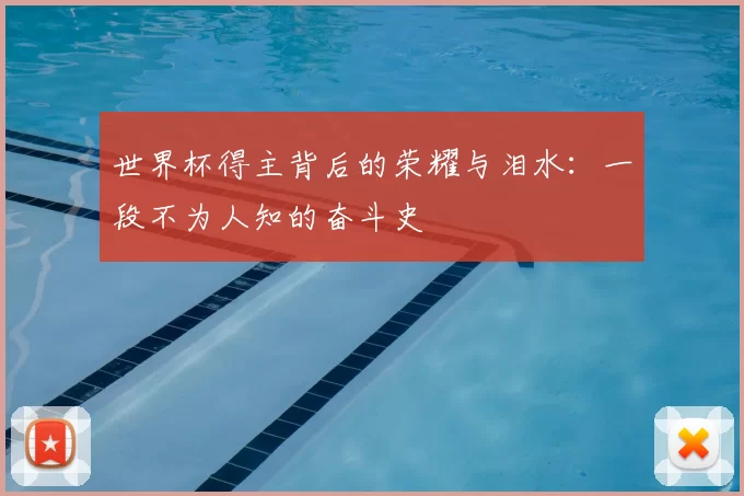 世界杯得主背后的荣耀与泪水：一段不为人知的奋斗史